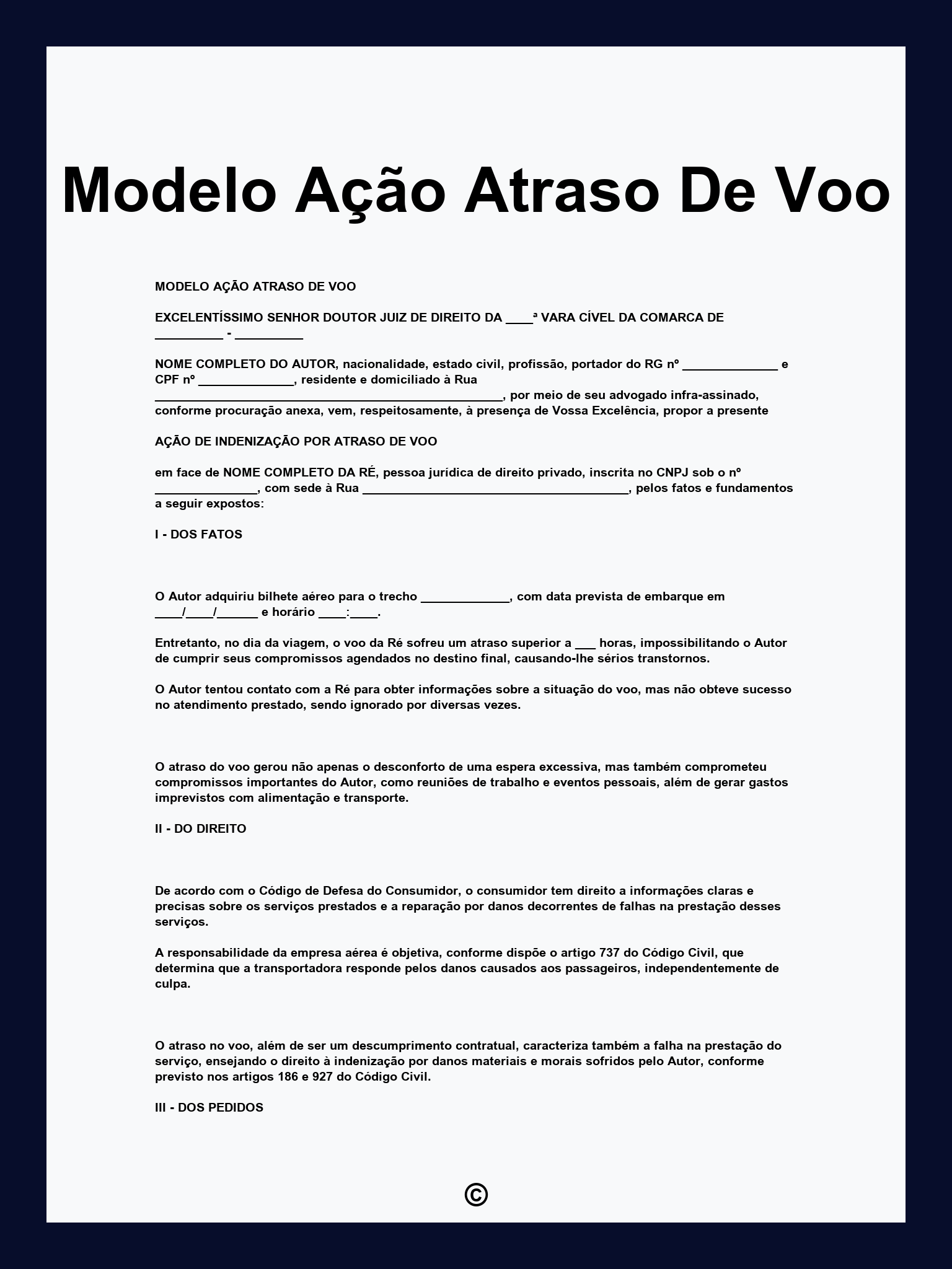 Modelo Ação Atraso De Voo