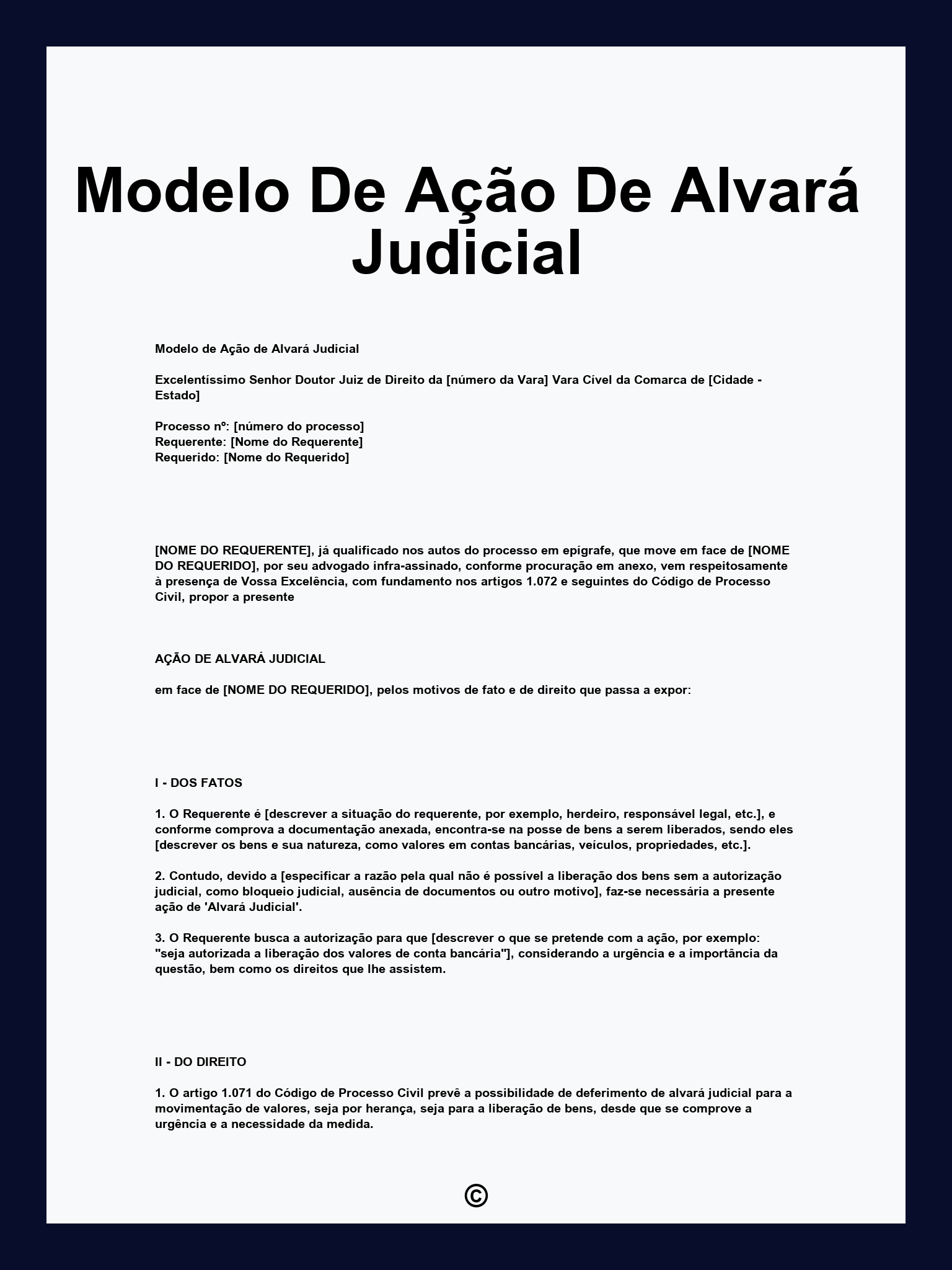 Modelo De Ação De Alvará Judicial