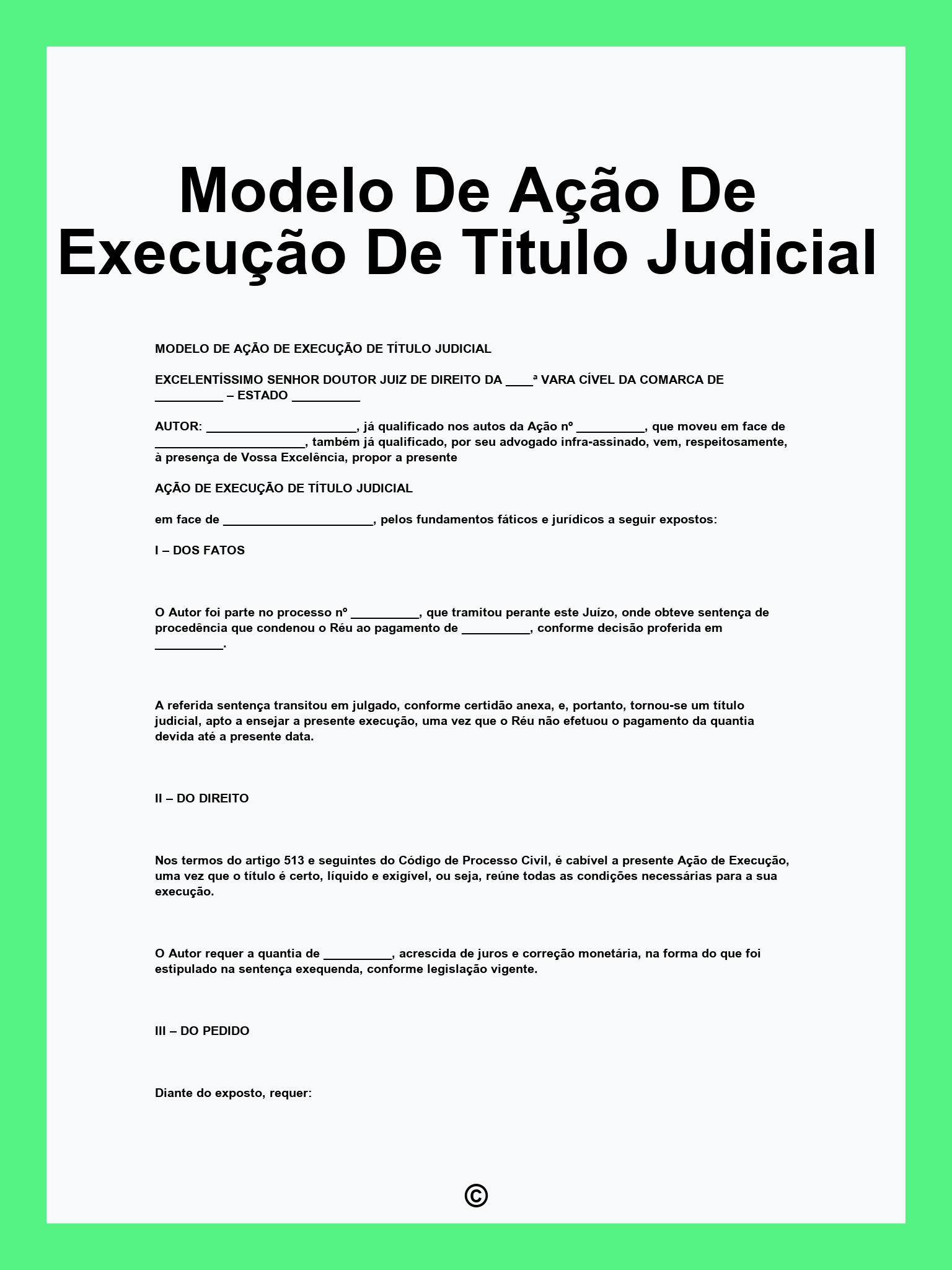 Modelo De Ação De Execução De Titulo Judicial