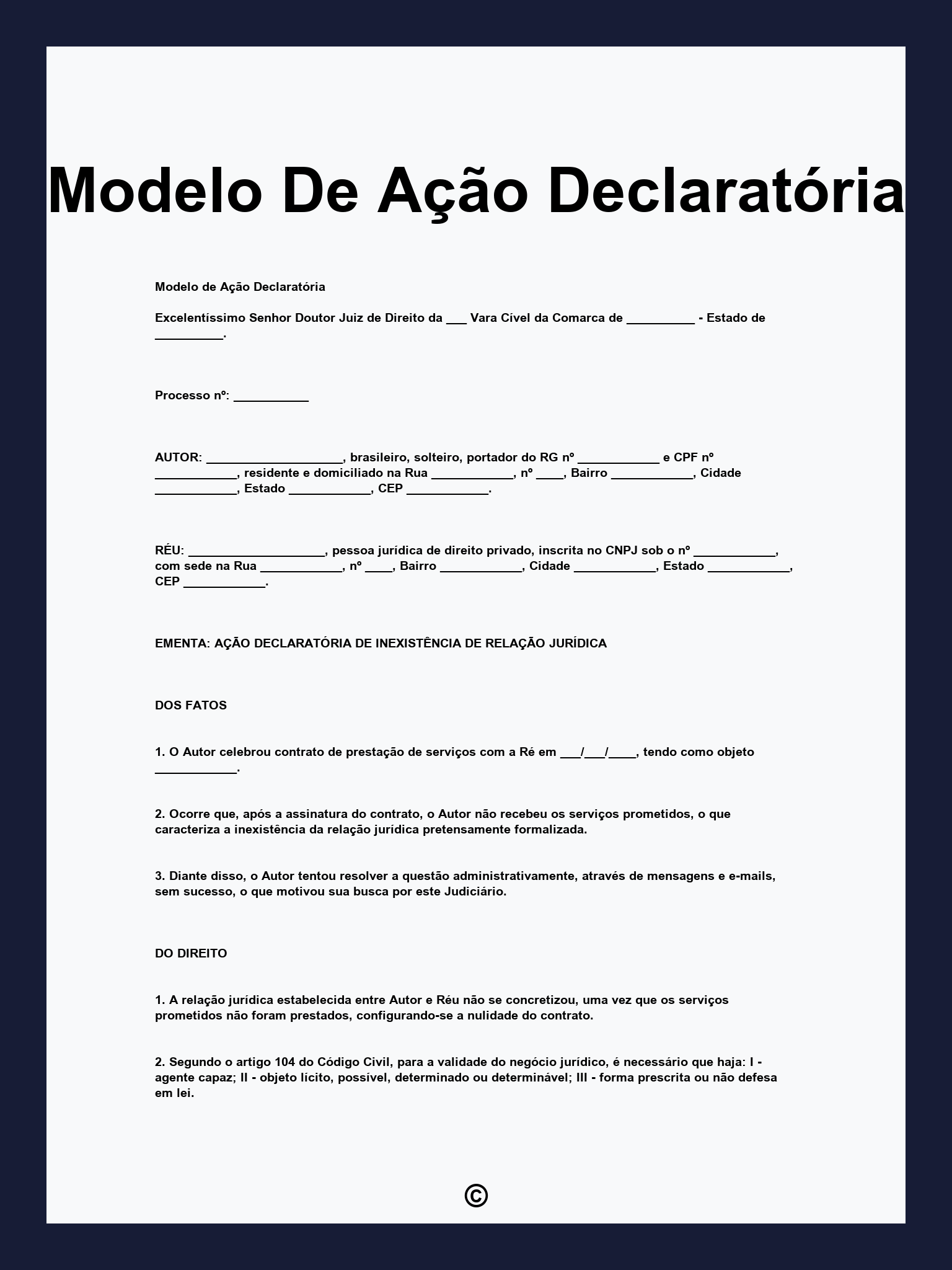 Modelo De Ação Declaratória