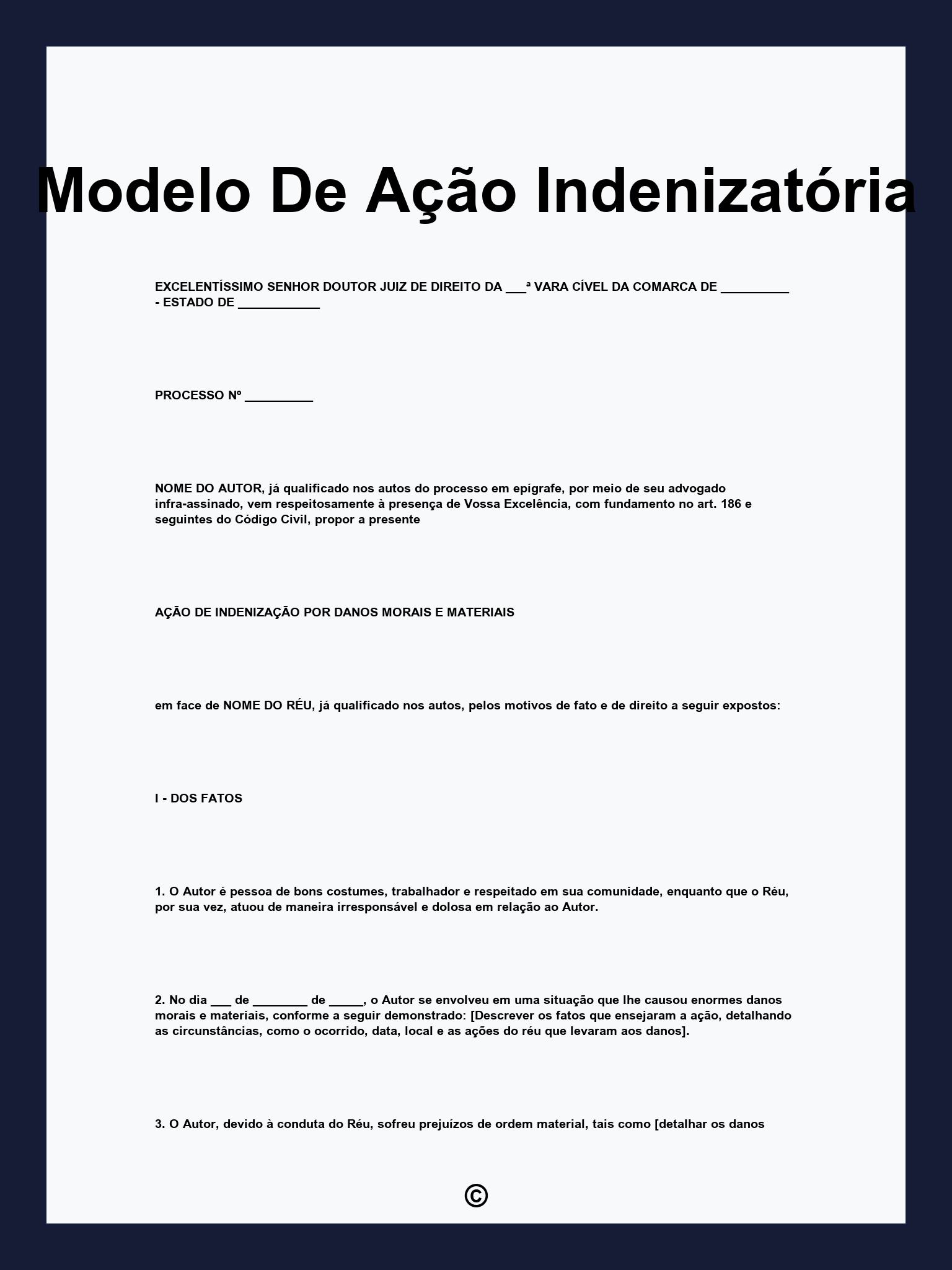 Modelo De Ação Indenizatória