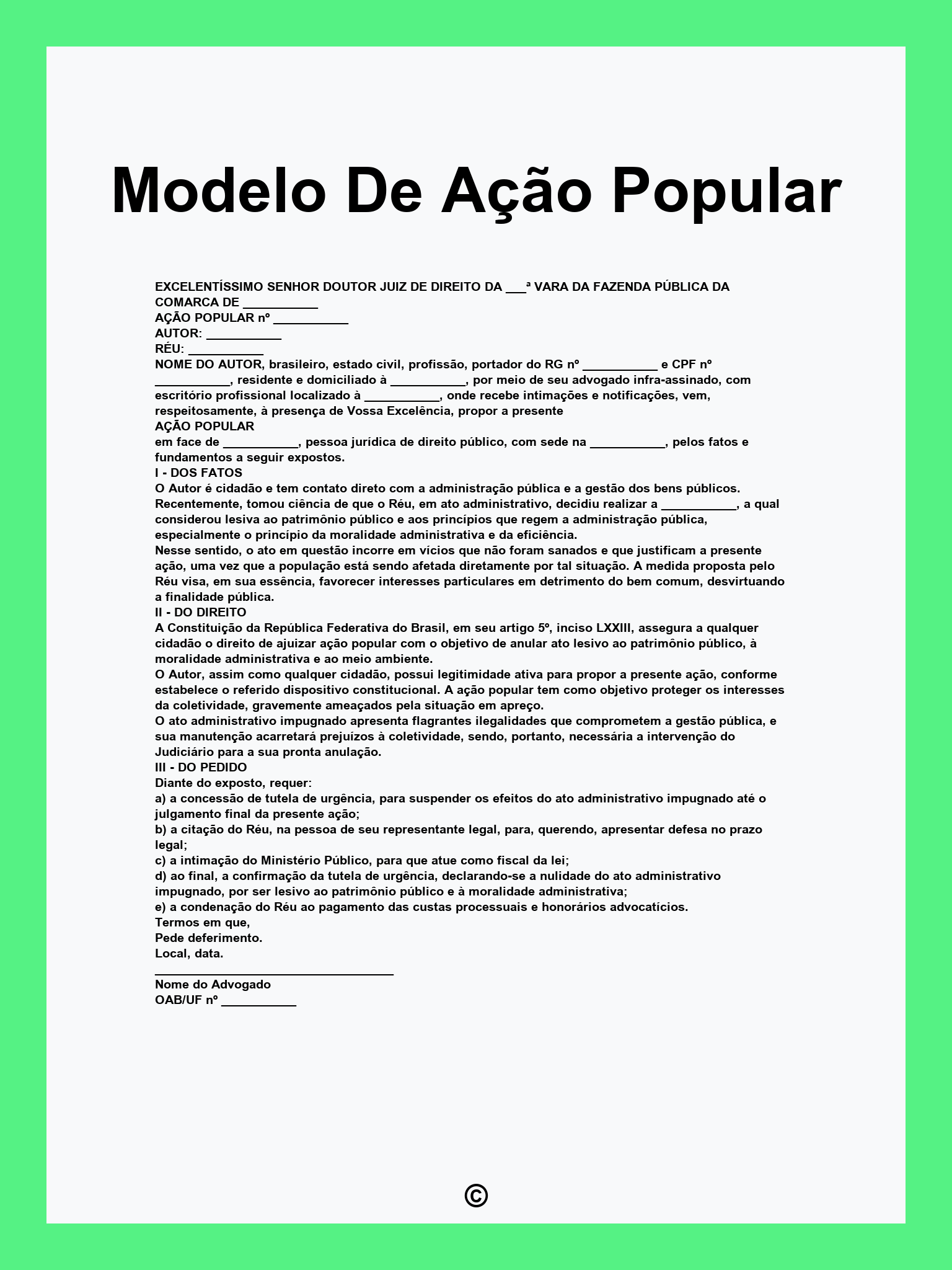 Modelo De Ação Popular